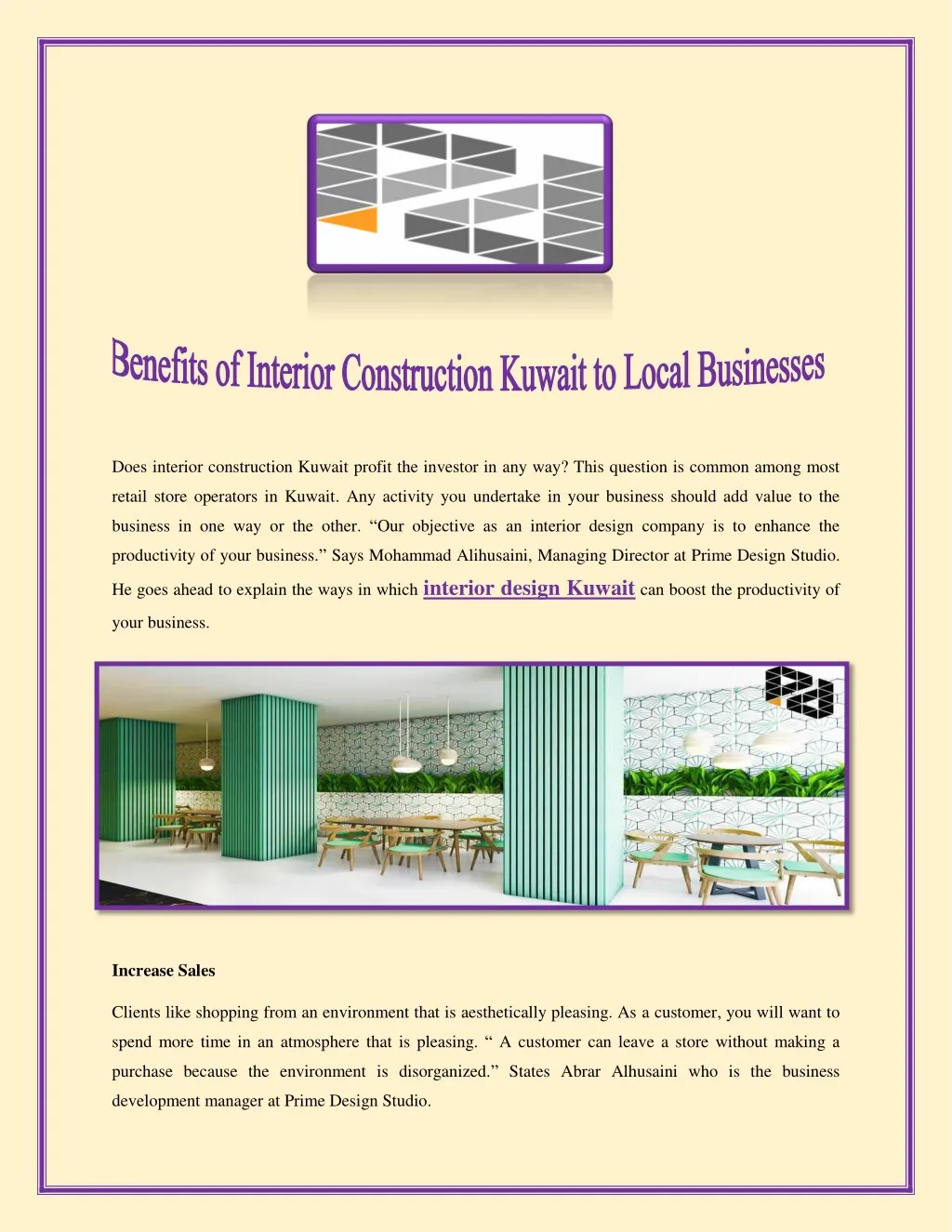 does interior construction kuwait profit