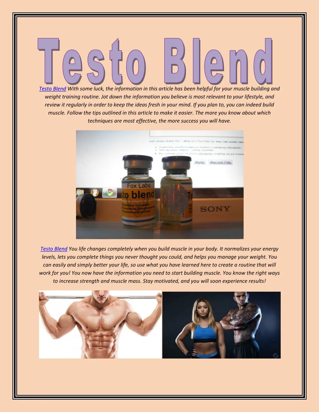 testo blend with some luck the information