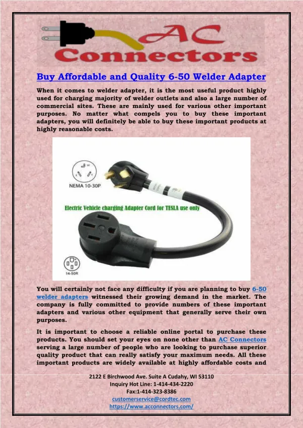 Buy Affordable and Quality 6-50 Welder Adapter