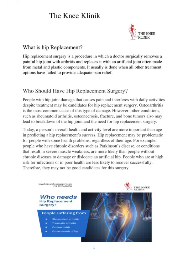 What is hip replacement?