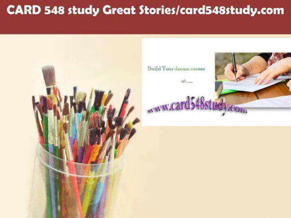 CARD 548 study Great Stories/card548study.com