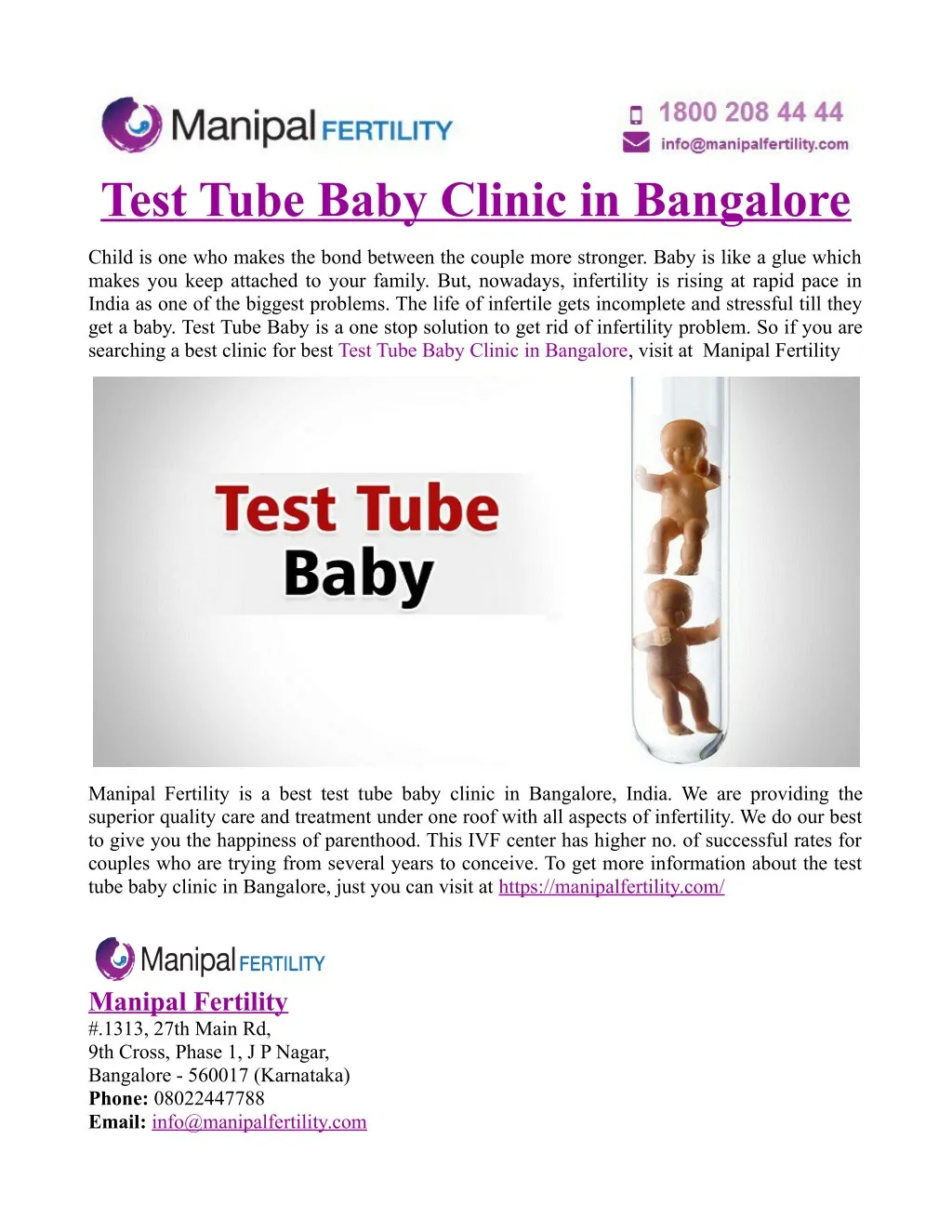 test tube baby clinic in bangalore