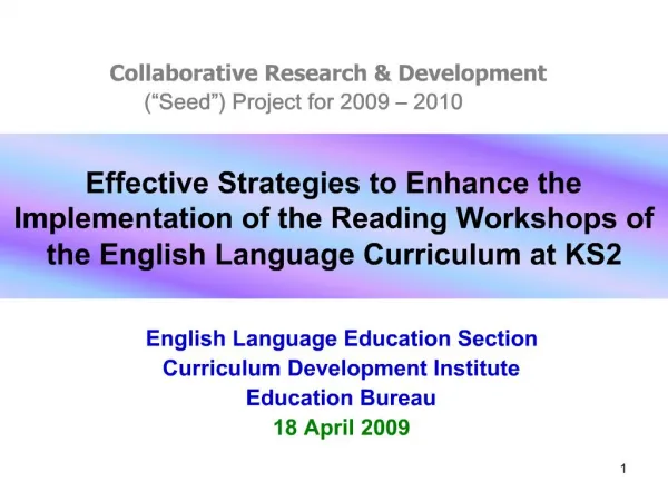 Effective Strategies to Enhance the Implementation of the Reading Workshops of the English Language Curriculum at KS2