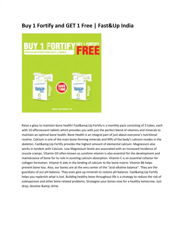 Buy 1 Fortify and GET 1 Free | Fast&Up India