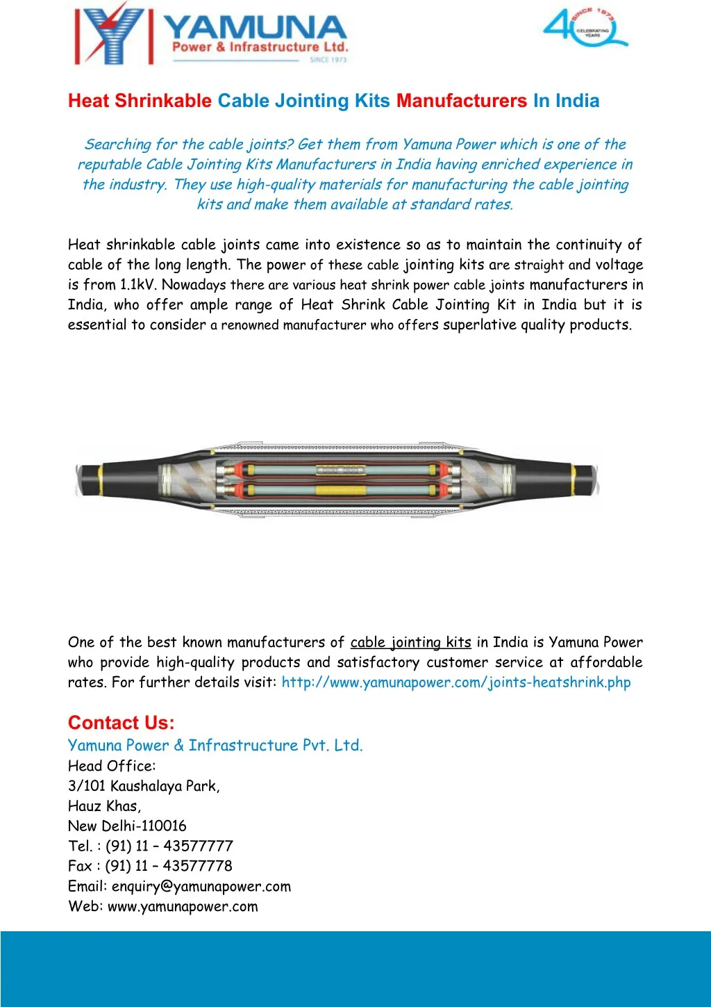 heat shrinkable cable jointing kits manufacturers