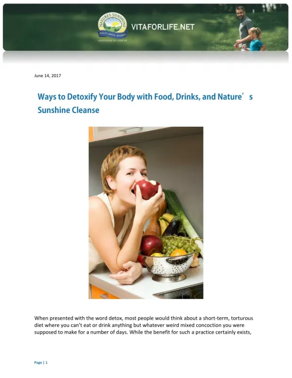 Ways to Detoxify Your Body with Food, Drinks, and Nature’s Sunshine Cleanse