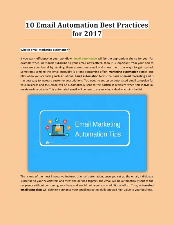 Email Automation An effective way for engaging customers