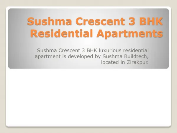 Sushma Crescent 3 BHK Residential Apartments