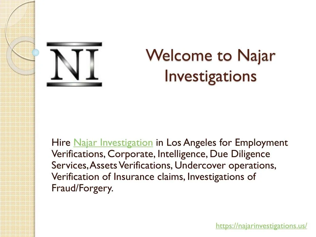 welcome to najar investigations