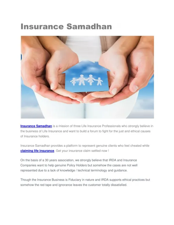 Making an Insurance Claim | Life Insurance | Insurance Samadhan