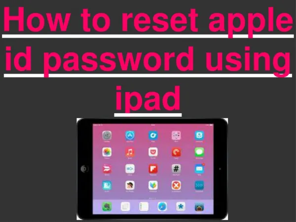 how to reset apple id password using ipad