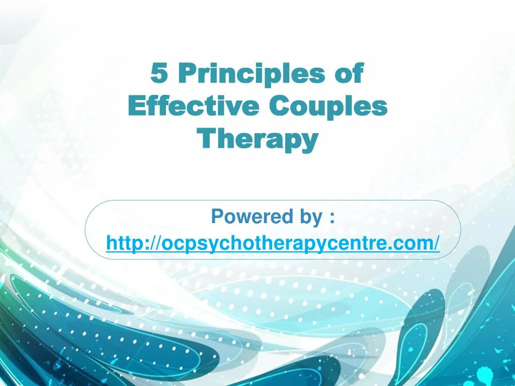 5 principles of effective couples therapy