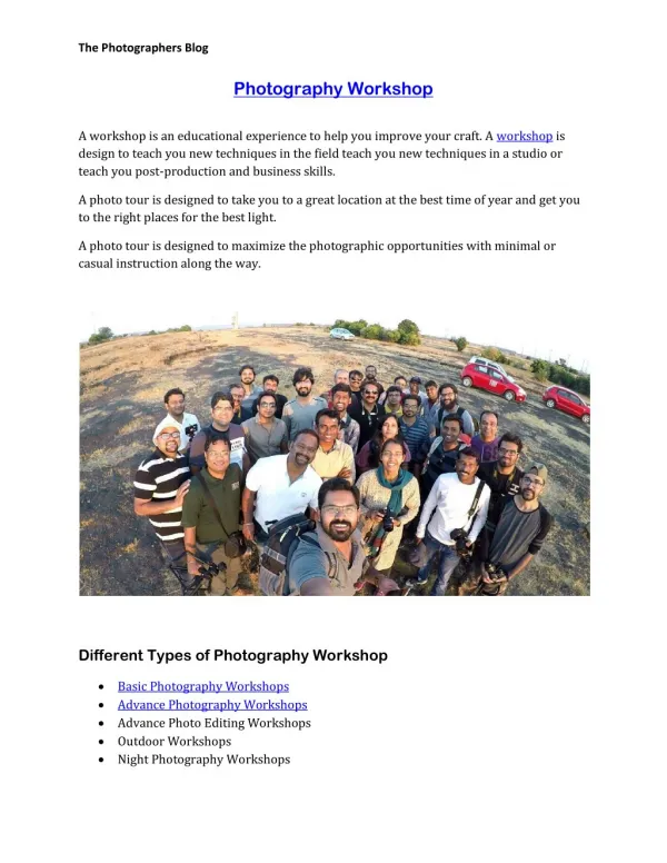 PDF on Photography workshops| The Photographers Blog