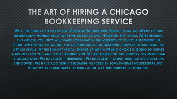 Effective Chicago Bookkeeping Service To Save Money