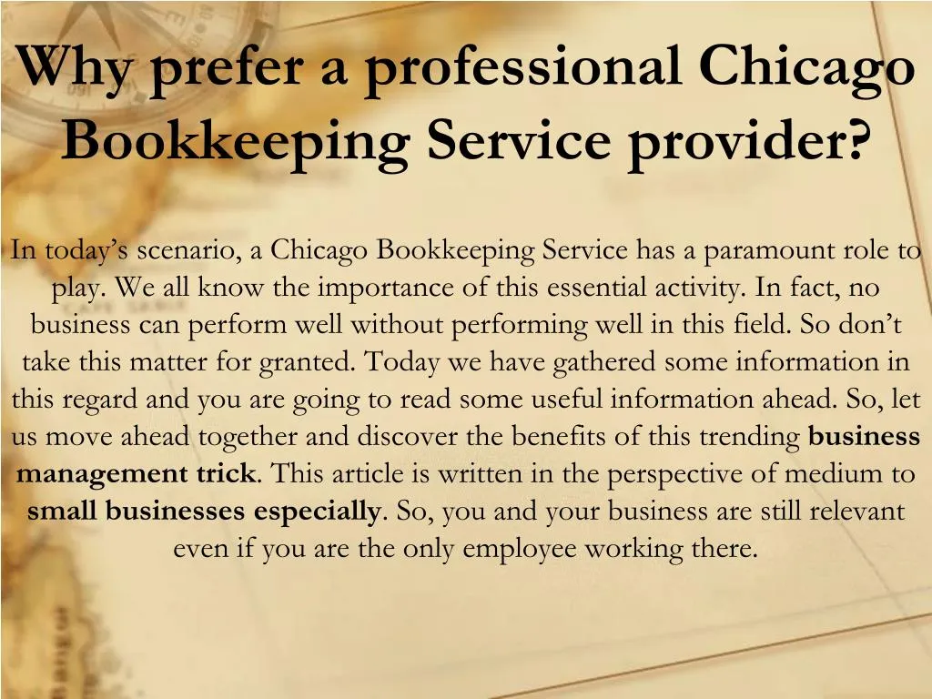 why prefer a professional chicago bookkeeping service provider