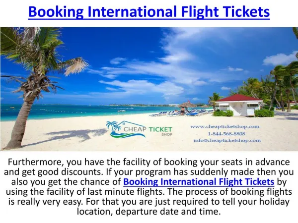 Booking International Flight Tickets | Cheap Ticket Shop