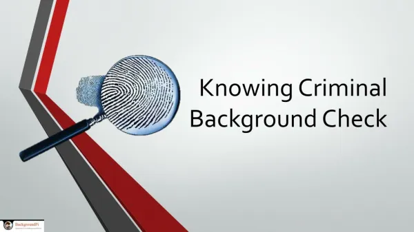 Knowing Criminal Background Check