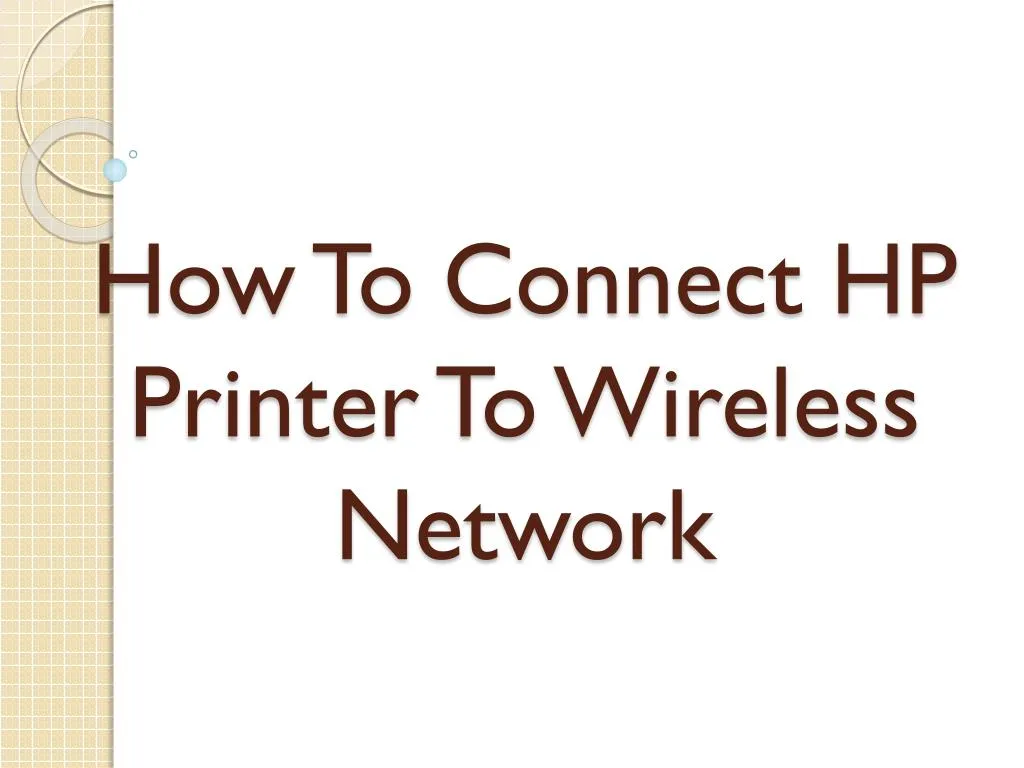 how to connect hp printer to wireless network