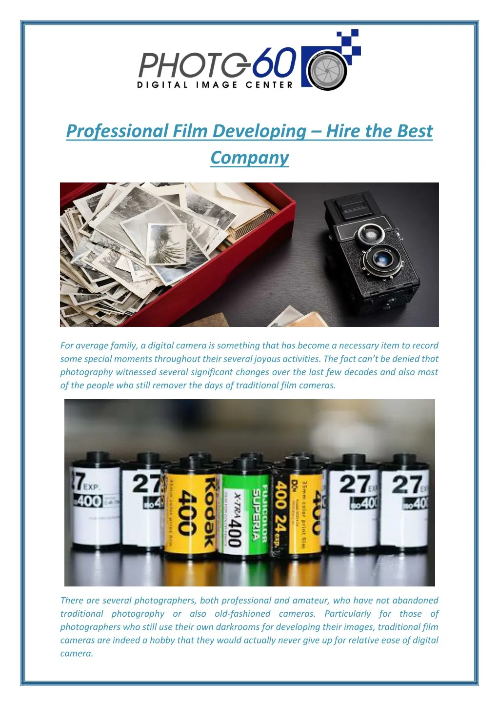 professional film developing hire the best company