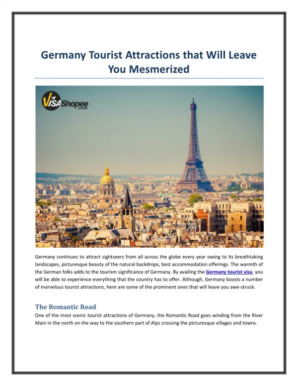 Germany Tourist Attractions that Will Leave You Mesmerized
