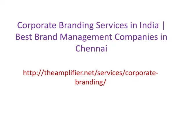 Corporate Branding Services in India | Best Brand Management Companies in Chennai