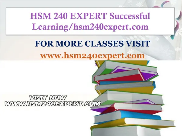 HSM 240 EXPERT Successful Learning/hsm240expert.com