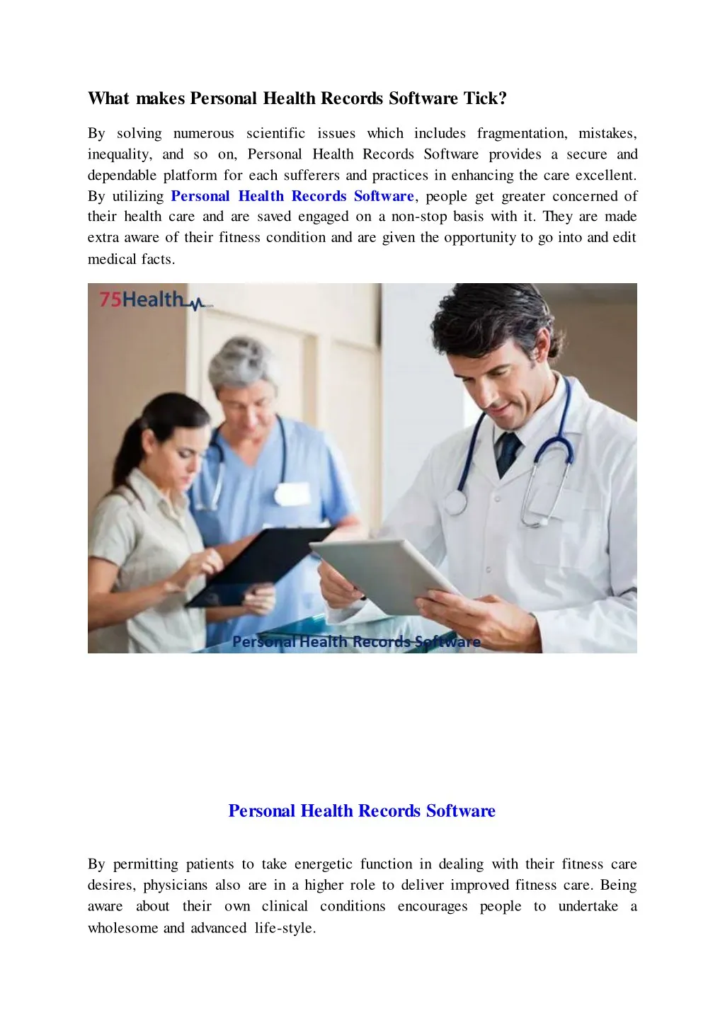 what makes personal health records software tick