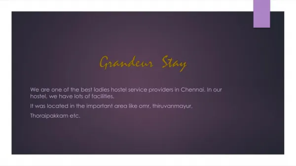 Paying Guest Accommodation in Chennai | Grandeur Stay