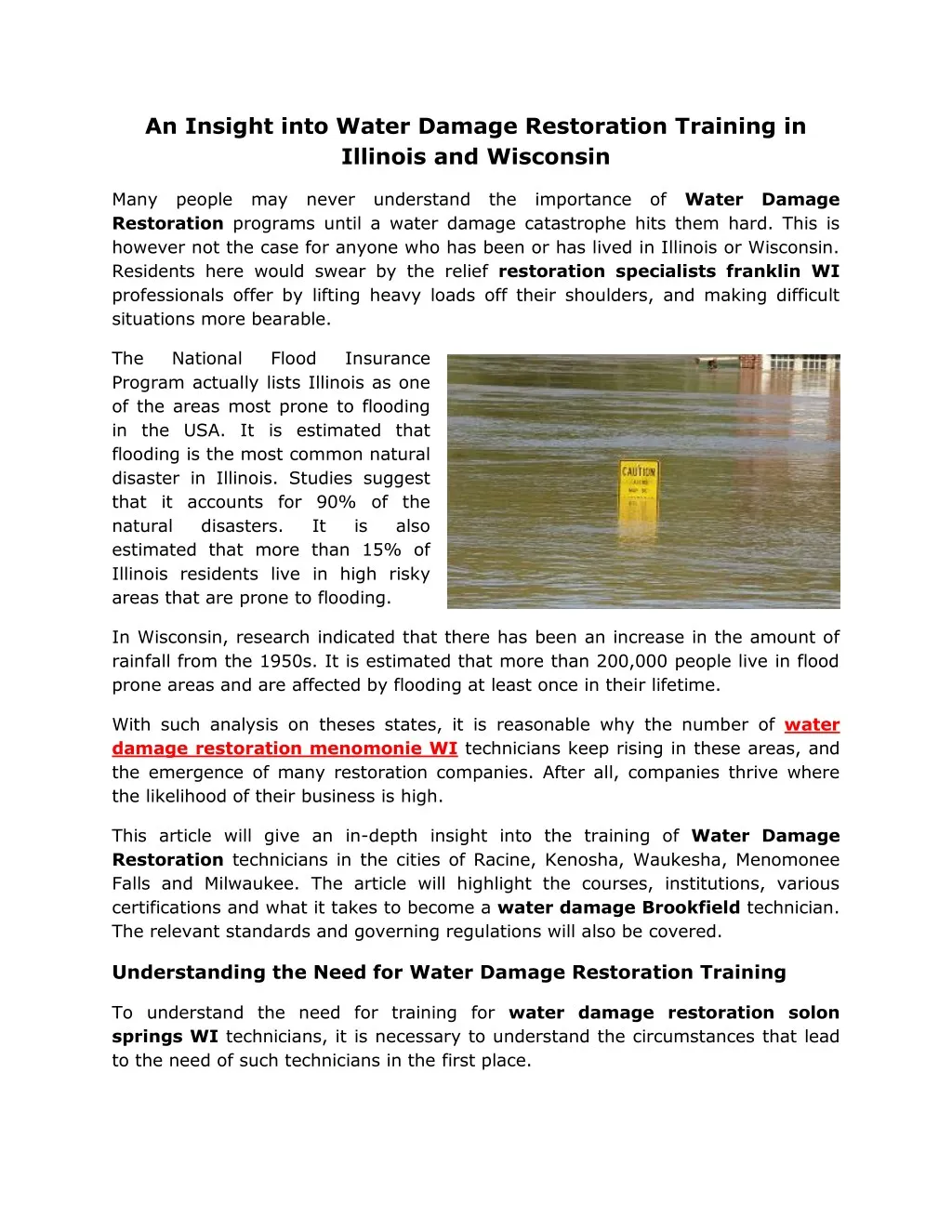 an insight into water damage restoration training