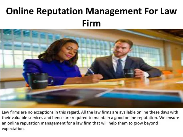 Online Reputation Management For Law Firm