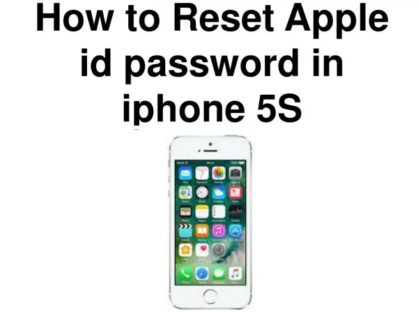 How to reset apple id password in iphone 5S