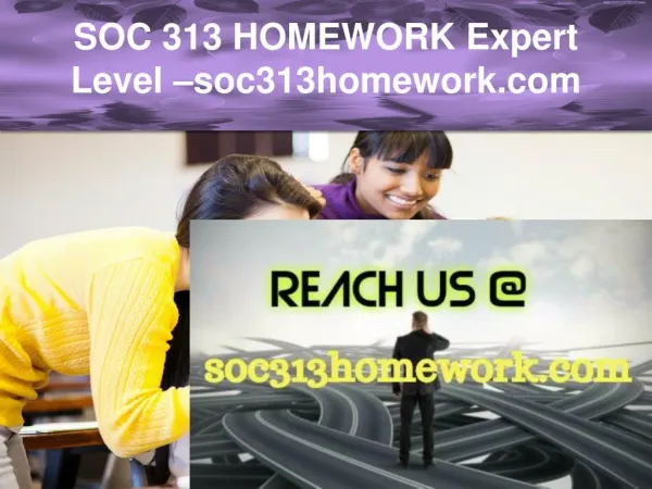 SOC 313 HOMEWORK Expert Level –soc313homework.com