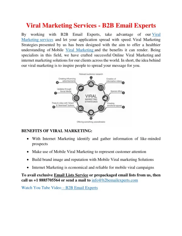Viral Marketing Services - B2B Email Experts