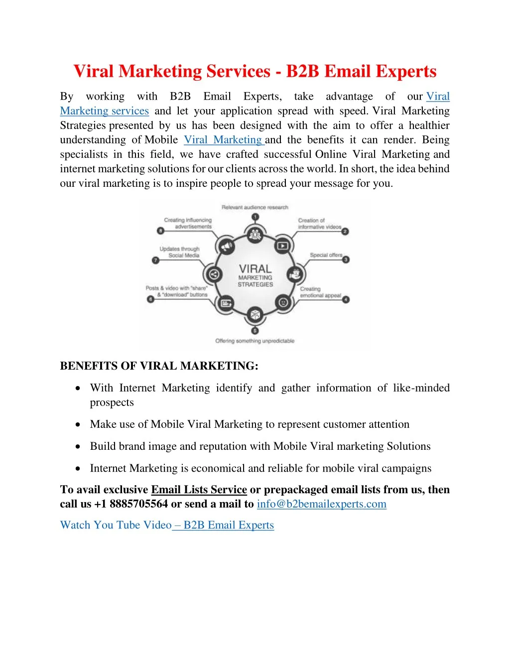 viral marketing services b2b email experts