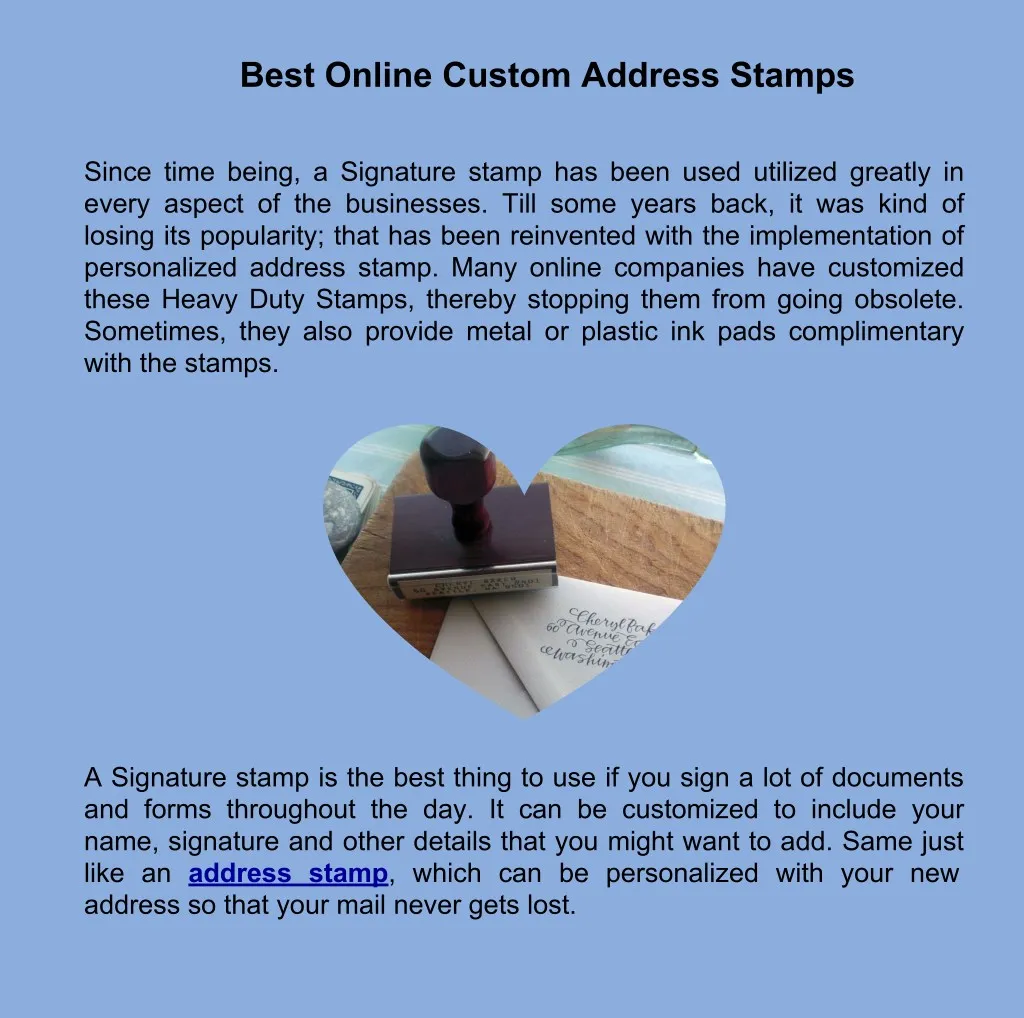 best online custom address stamps