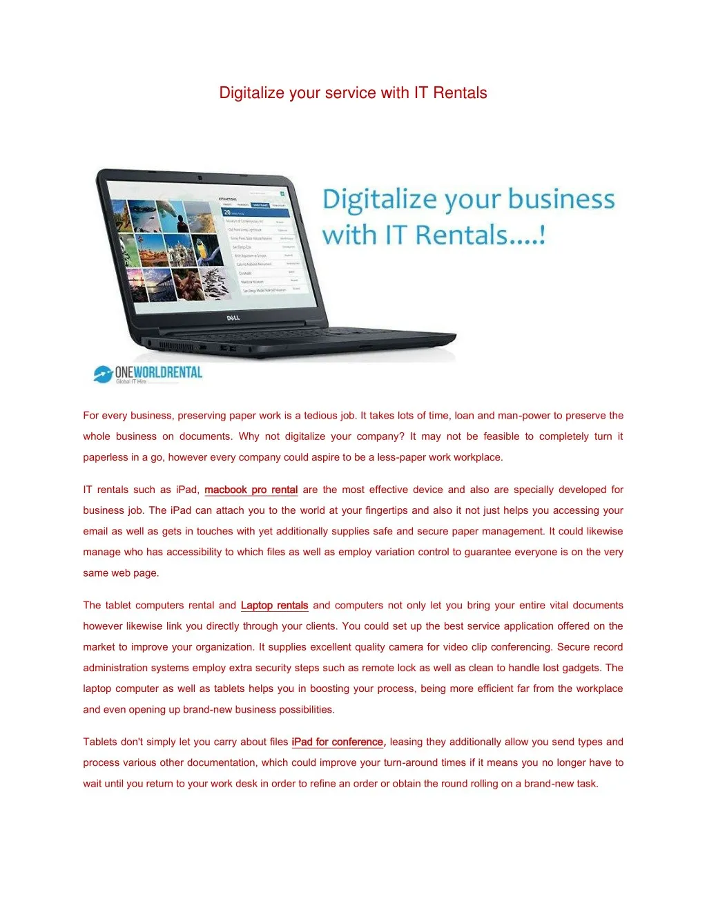 digitalize your service with it rentals