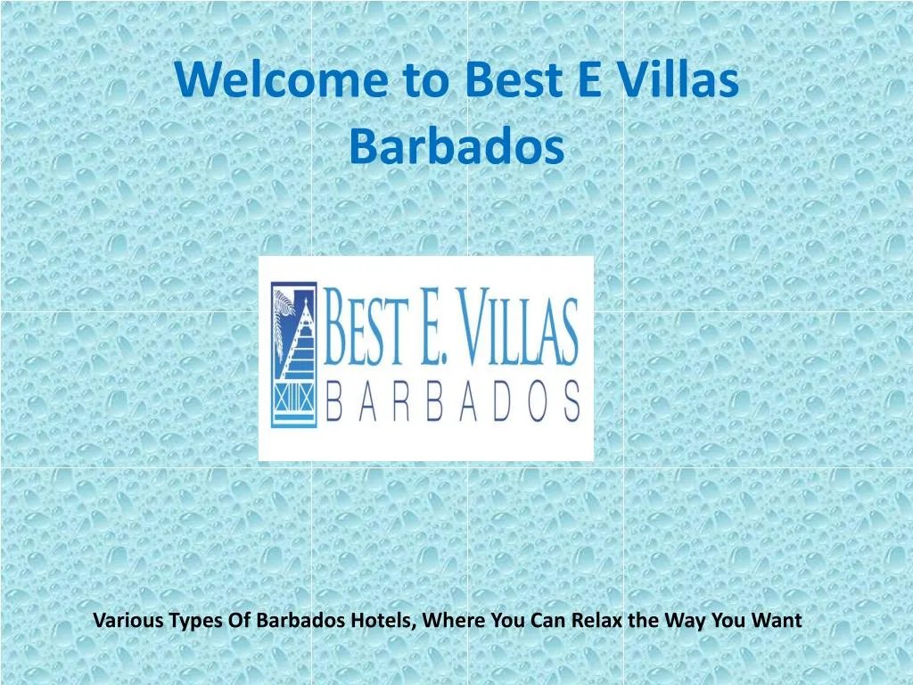 welcome to best e villas barbados