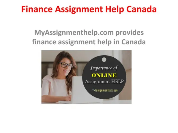 Finance Assignment Help Canada