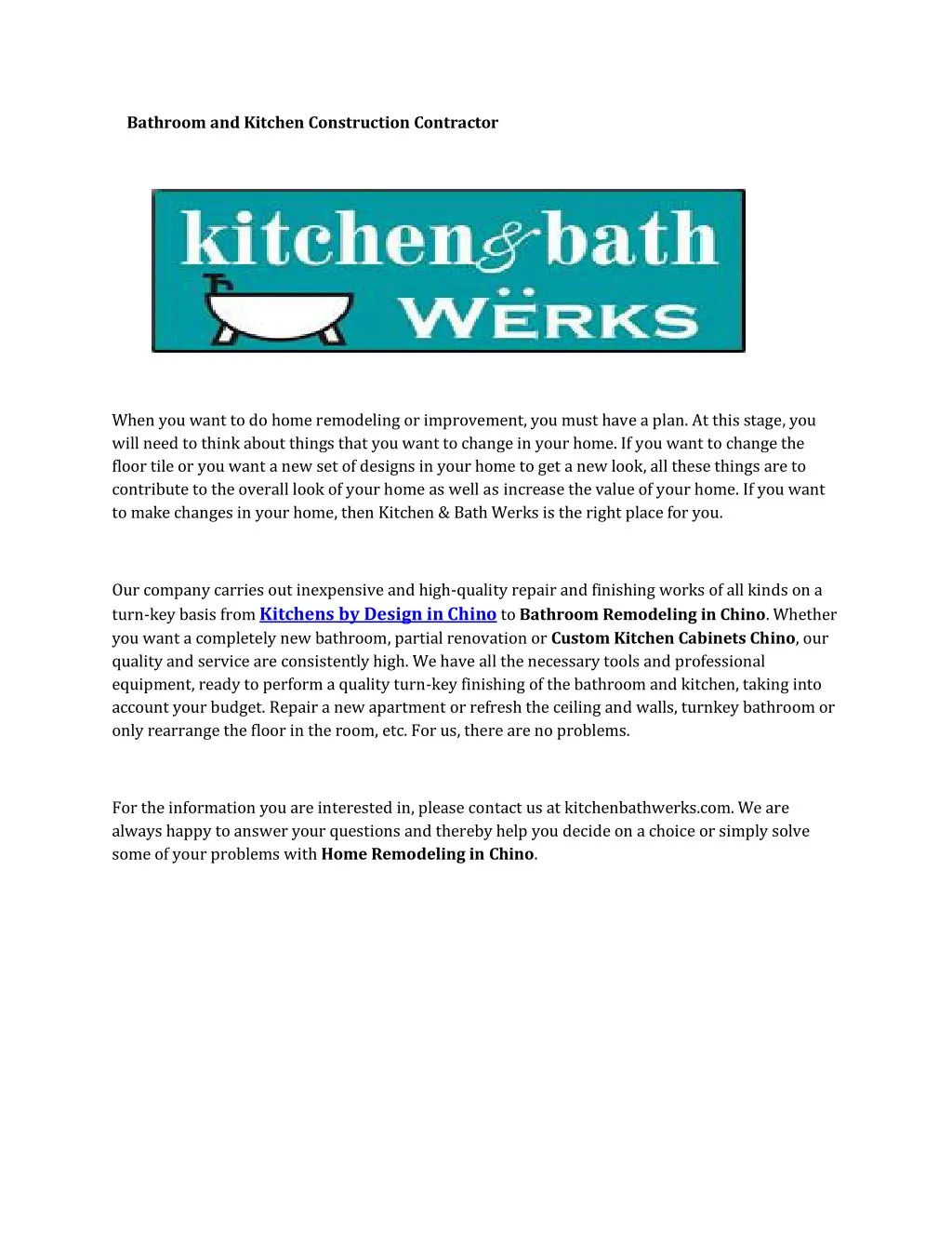 bathroom and kitchen construction contractor