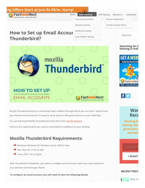 How to Set Up Mozilla Thunderbird Email?