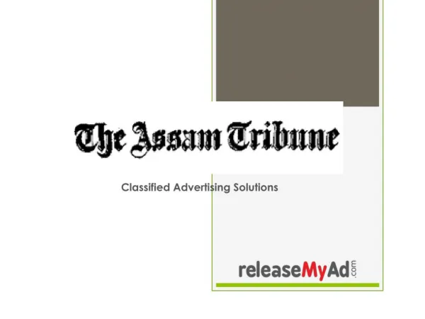 Assam Tribune Advertisement Booking Online.
