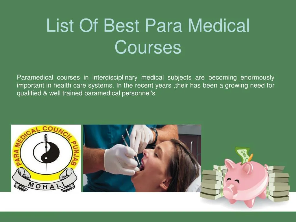 list of best para medical courses