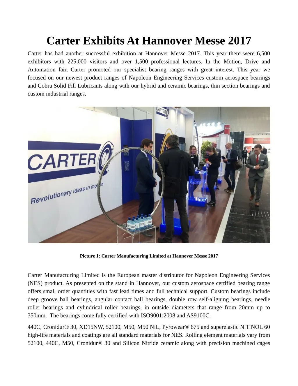 carter exhibits at hannover messe 2017
