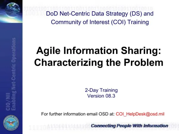 Agile Information Sharing: Characterizing the Problem