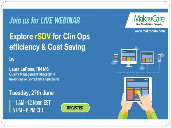 Webinar on rSDV for Clin Ops efficiency & Cost Saving