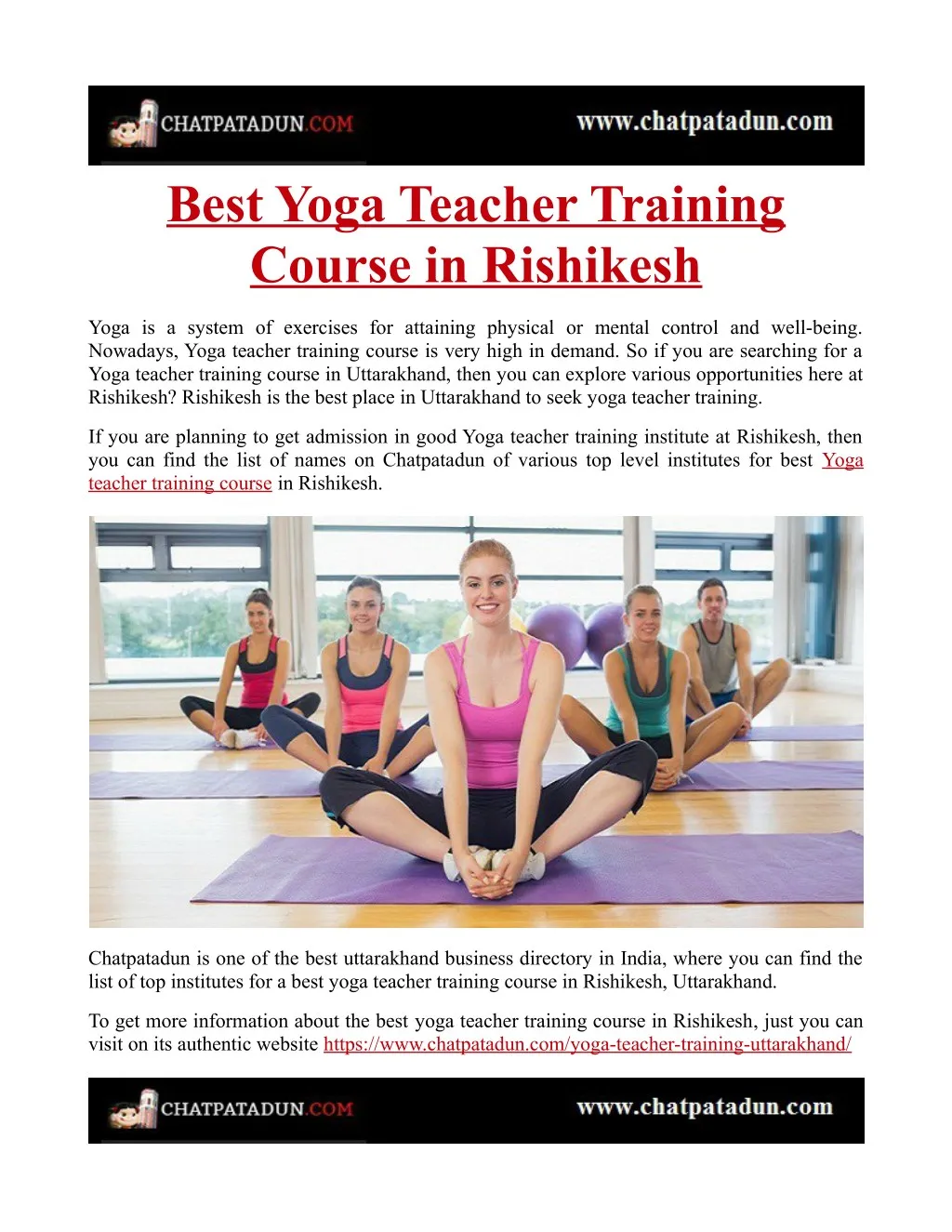 best yoga teacher training course in rishikesh