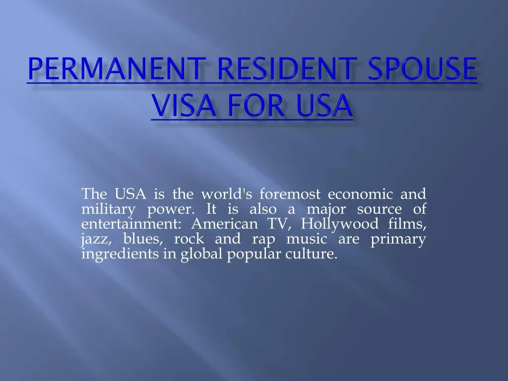 permanent resident spouse visa for usa