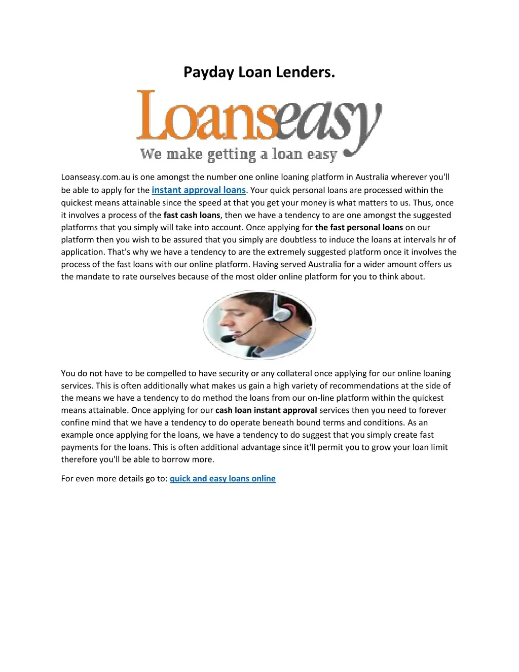 payday loan lenders
