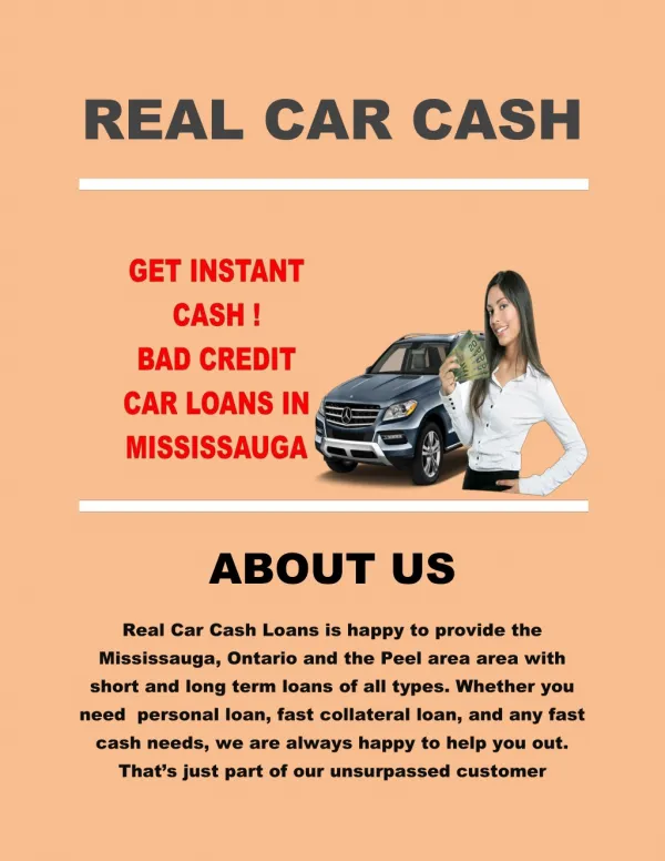 bad credit car loans Mississauga