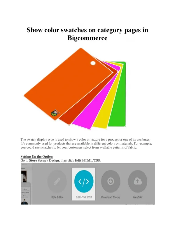 Show color swatches on category pages in Bigcommerce